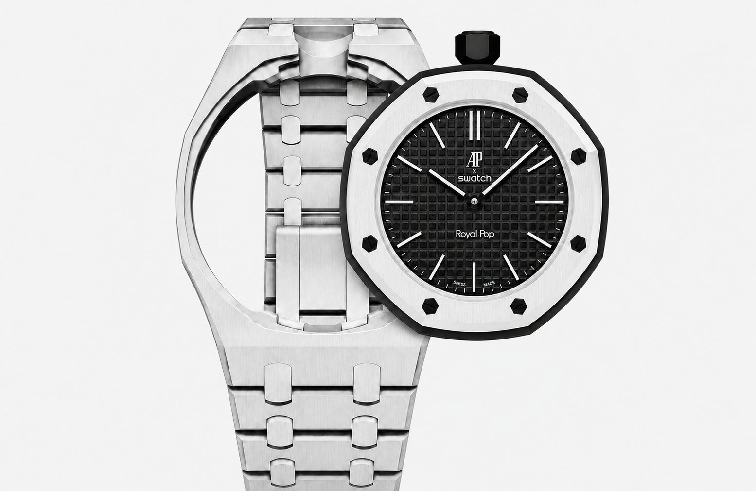 AP x SWATCH SILVER STAINLESS STEEL WATCH CONVERSION