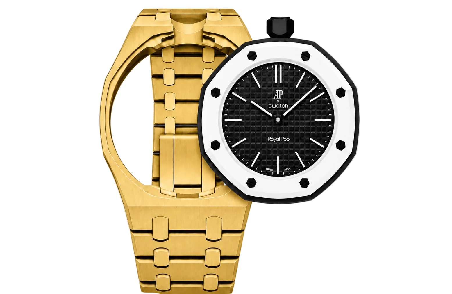 AP x SWATCH GOLD STAINLESS STEEL WATCH CONVERSION