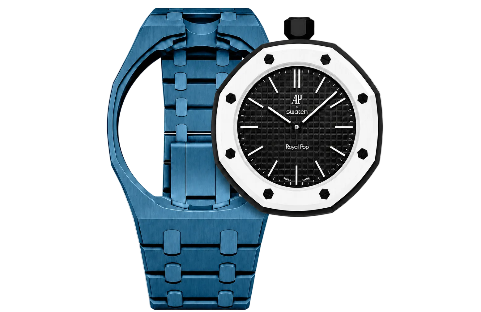 AP x SWATCH BLUE STAINLESS STEEL WATCH CONVERSION